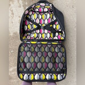 Vera Bradley Stylish Black Travel Bag with Colorful Interior